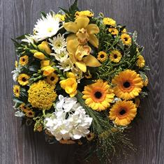 Sectioned Gold, White and Lime Posy Pad