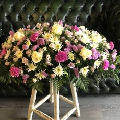Pink &amp; White Casket Spray