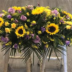 Lilac &amp; Gold Casket Spray