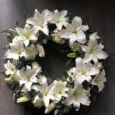 Extra Large White Lily Wreath