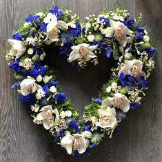 Blue &amp; White Loose Open Heart