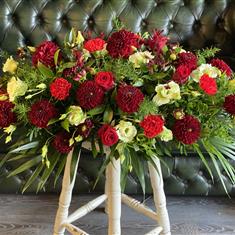 Red &amp; Green Casket Spray