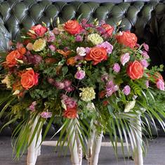 Orange &amp; Pink Coffin Spray