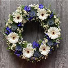 Blue &amp; White Wreath