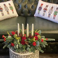 4 candle Christmas Table Arrangement 
