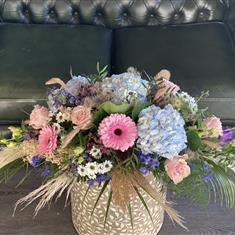 Small Casket Spray including Dried Flowers 
