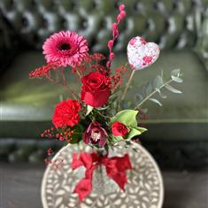 Sophisticated Valentine Vase Arrangement
